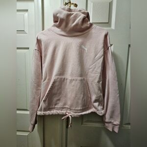 Puma Women's Soft Pink Cowl Neck Hoodie